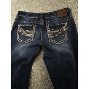 Maurices Bootcut Jeans Womens 7/8 Short Dark Wash Stretch Denim